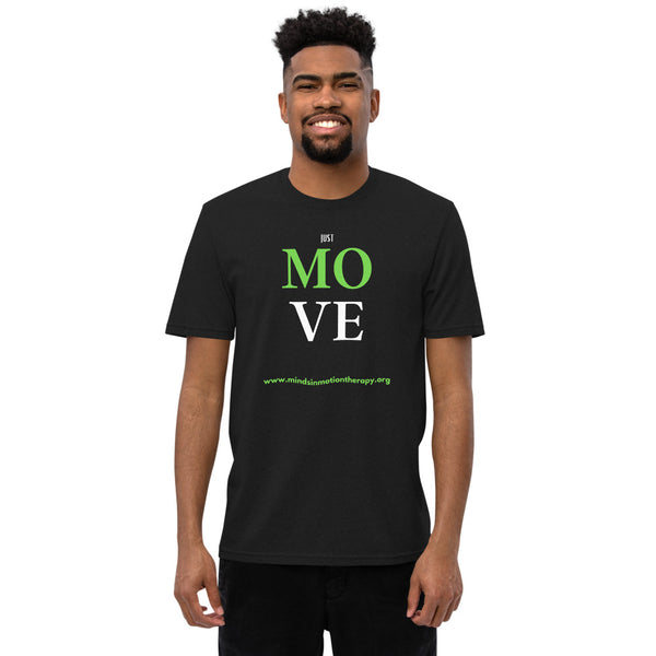 Just Move Black Tee Green/White