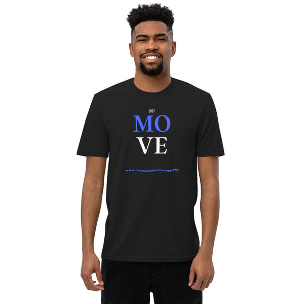 Just Move Black Tee Blue/White